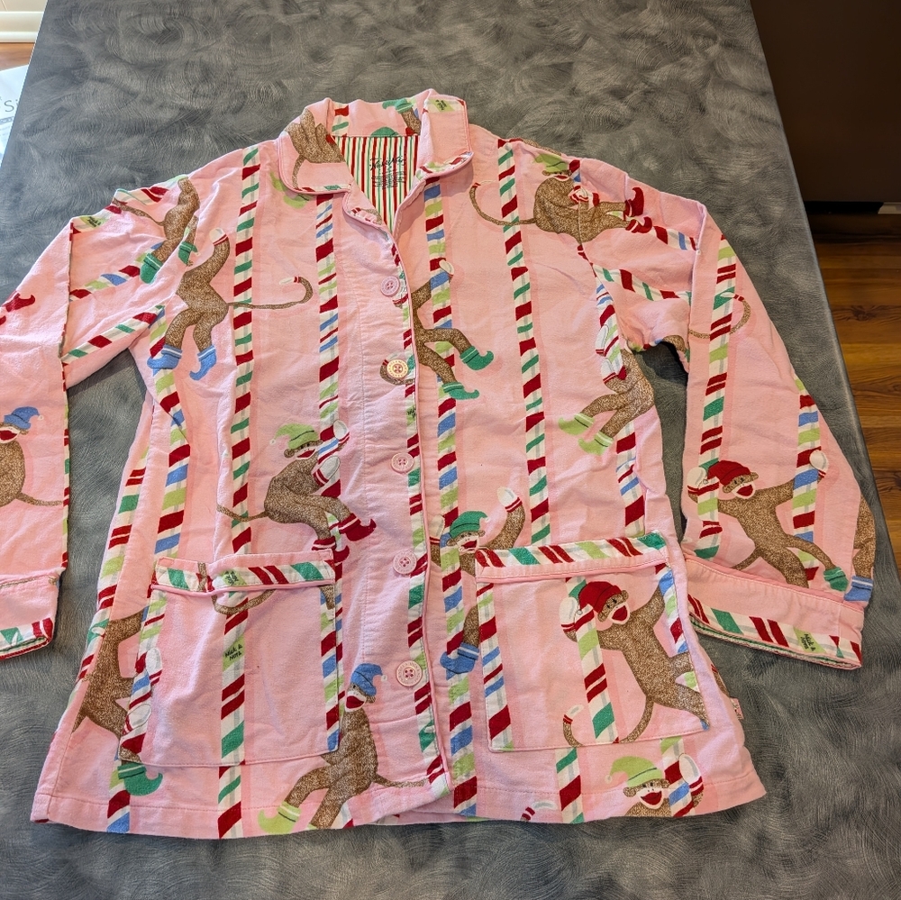 Nick & Nora Christmas Sock Monkey Pj Top